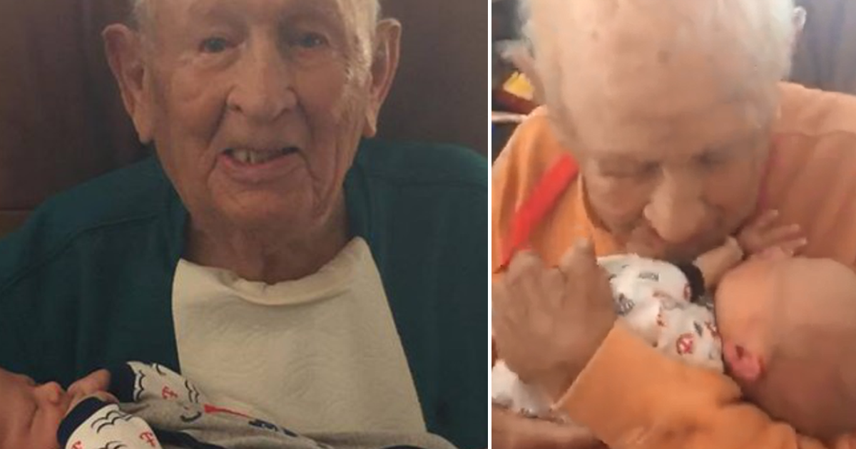 Aos 105 anos abraçou o bisneto com 5 dias, e a emoção toma conta da internet