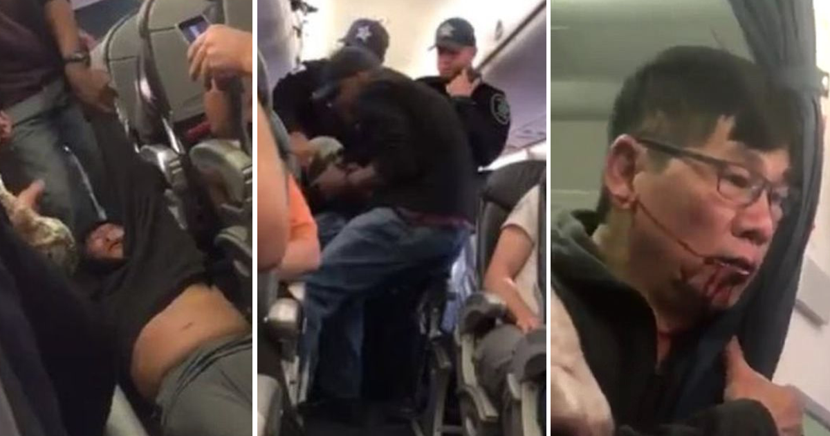 Passageiro arrastado para fora de avião super-lotado causa indignação