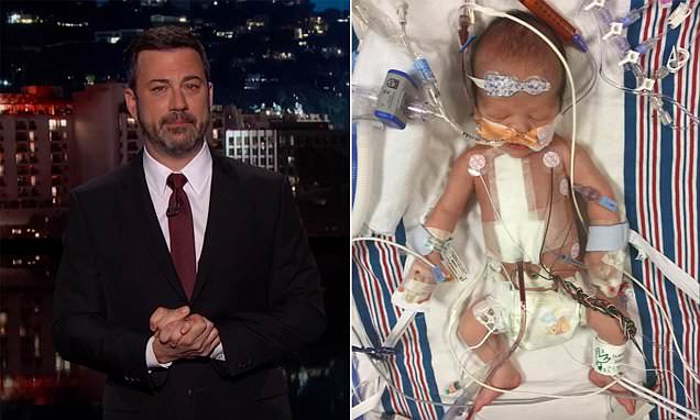 Jimmy Kimmel, emocionado, conta como o filho recém nascido teve que ser operado ao coração