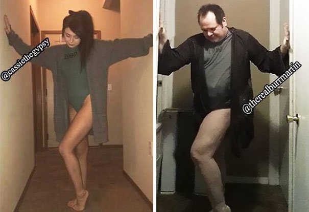 Pai imita poses da filha, e já tem mais seguidores do que ela no Instagram