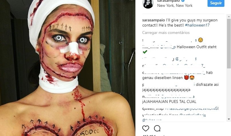 Após polémica com revista internacional, Sara Sampaio diverte-se no Halloween