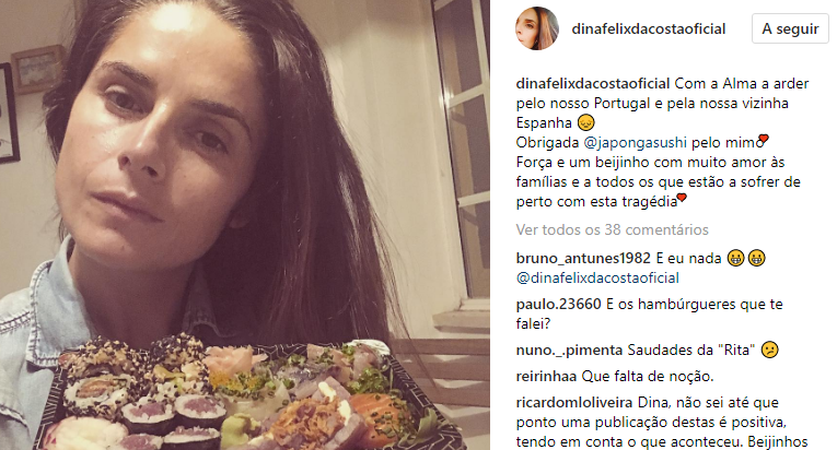 Dina Félix da Costa criticada nas redes sociais por post solidário