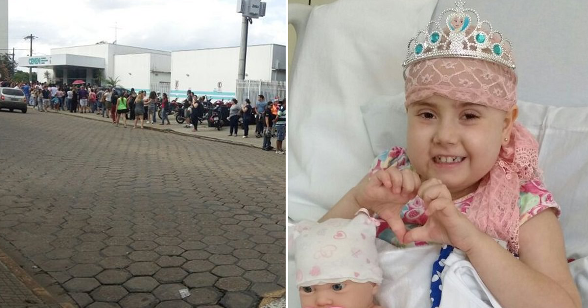 Milhares formaram fila em Hospital para doar medula a menina de 6 anos