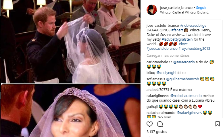 José Castelo Branco partilha montagem hilariante acerca do casamento real