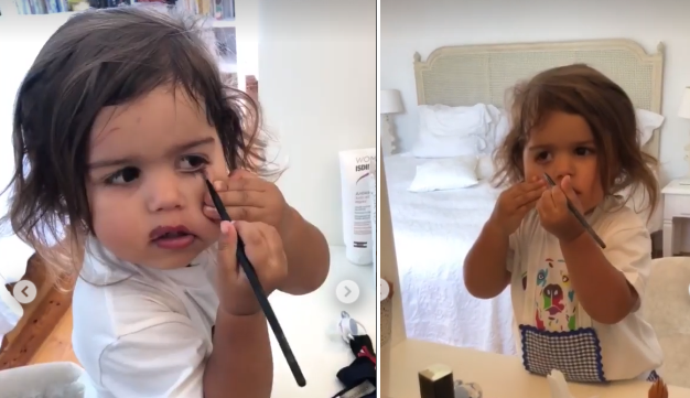 Carolina Patrocínio partilha vídeos da filha a maquilhar-se e mostra-se encantada