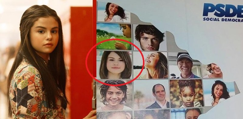Selena Gomez usada em cartazes políticos no Brasil