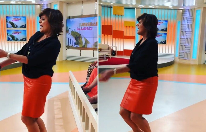 Video: Júlia Pinheiro protagoniza dança &#8216;sensual&#8217; antes de entrar em direto 