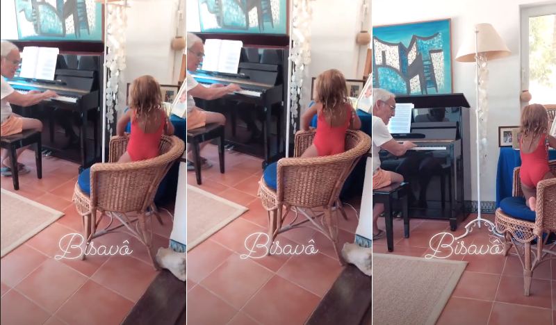 Video: Carolina Patrocínio &#8220;derretida&#8221; com momento ternurento entre a filha e o bisavô