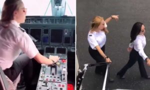 Video: Mulher piloto &#8220;salta&#8221; do avião para fazer desafio viral