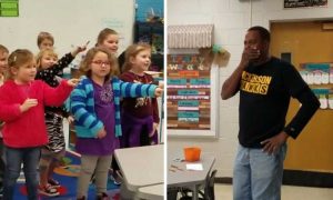 Video: Crianças &#8220;cantam&#8221; os parabéns a funcionário surdo na escola primária