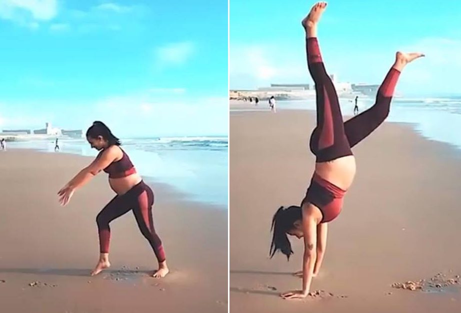 Video: Grávida de 8 meses, Rita Pereira mostra &#8216;acrobacias&#8217; na praia