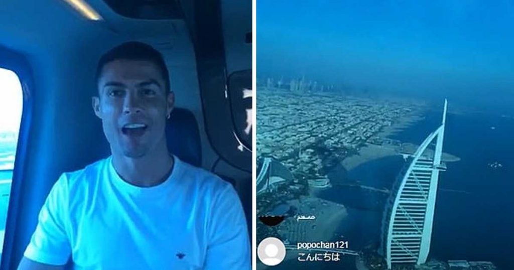 Video: Ronaldo mostra o Dubai de helicóptero em directo no Instagram