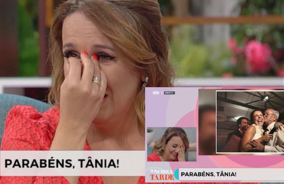 Em dia de aniversário, Tânia Ribas de Oliveira é surpreendida e não contém as lágrimas