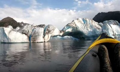 Video: Canoístas escapam por &#8220;milagre&#8221; ao colapso de um glaciar no Alasca
