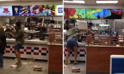 Video: Mulher &#8220;faminta&#8221; destrói McDonalds que recusou servir &#8220;depois da hora&#8221;
