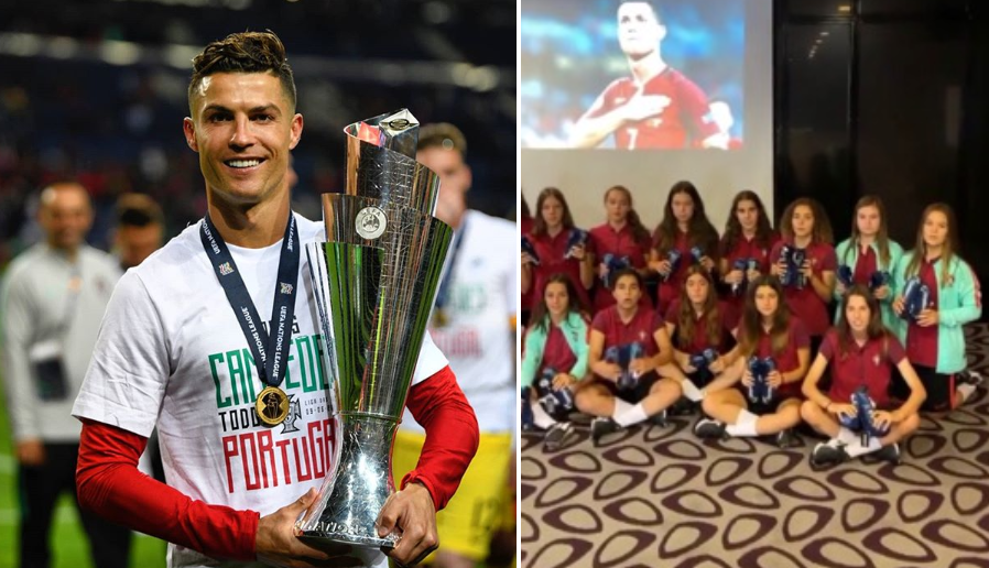 Video: Cristiano Ronaldo envia chuteiras para a equipa de futebol feminino sub-17