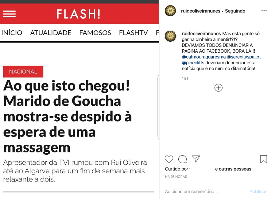 Rui Oliveira Nunes indignado com notícia falsa: &#8220;É no mínimo difamatória!&#8221;