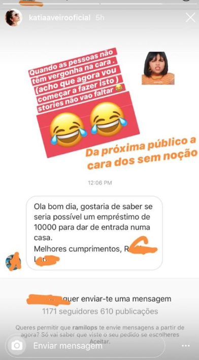 Seguidor pede 10 mil euros a Katia Aveiro. Veja a reação da irmã de CR7