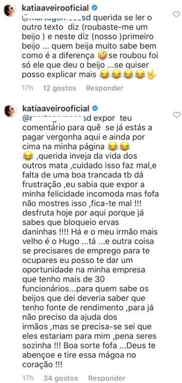 &#8220;Falta de uma boa trancada dá frustração&#8221;: Kátia Aveiro responde a seguidora que a acusou de mentir