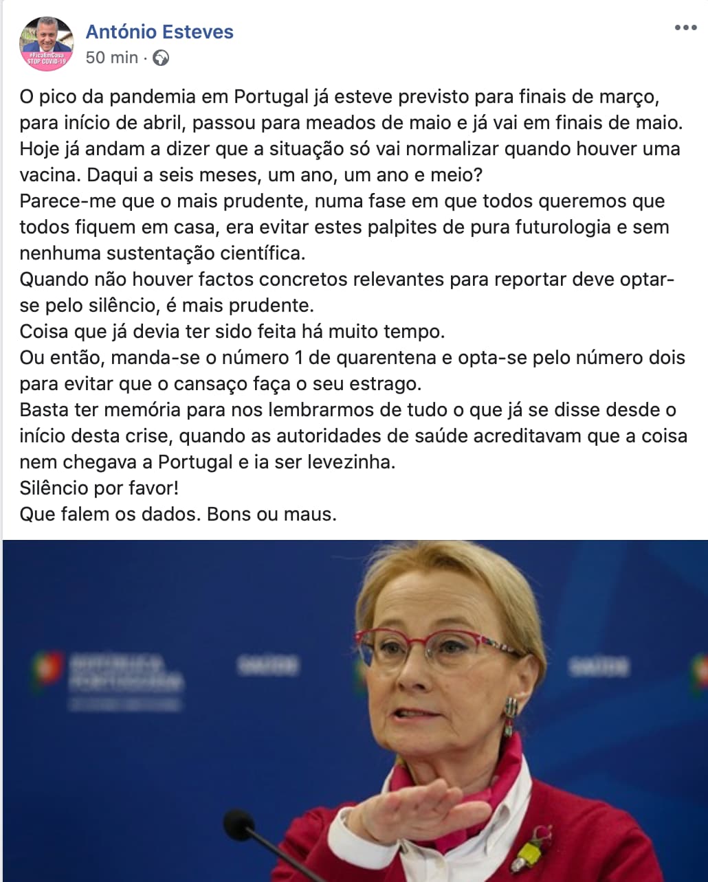 Jornalista da RTP critica Graça Freitas: &#8220;Silêncio, por favor&#8230;&#8221;