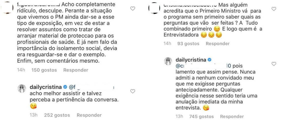 &#8220;Acho completamente ridículo&#8230;&#8221;: Cristina Ferreira responde a críticas sobre ida de António Costa ao seu programa