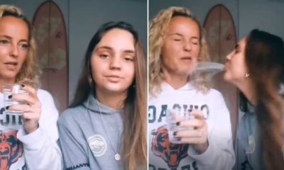 Video: Filha de Bárbara Norton de Matos cospe na mãe em &#8220;brincadeira&#8221; viral
