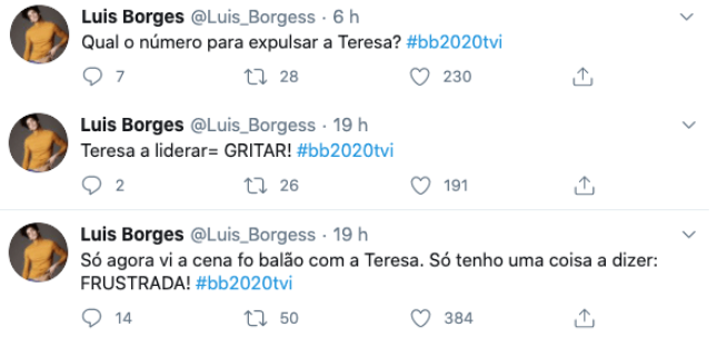 Luís Borges comenta últimas polémicas no &#8220;Big Brother&#8221;: &#8220;Qual o número para expulsar a Teresa?&#8221;