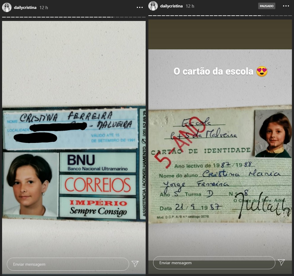 Que tesourinho!! Cristina Ferreira brinda fãs com foto da juventtude: &#8220;Eu no famoso cartão jovem&#8230;&#8221;