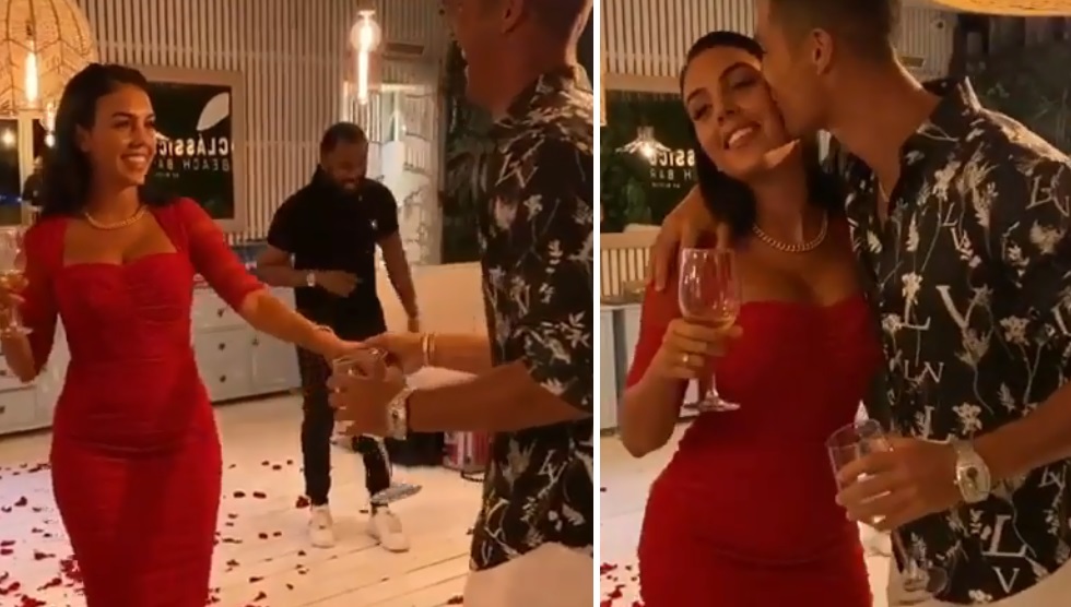 Video: Com pétalas no chão, Georgina Rodriguez e Cristiano Ronaldo dançam apaixonados