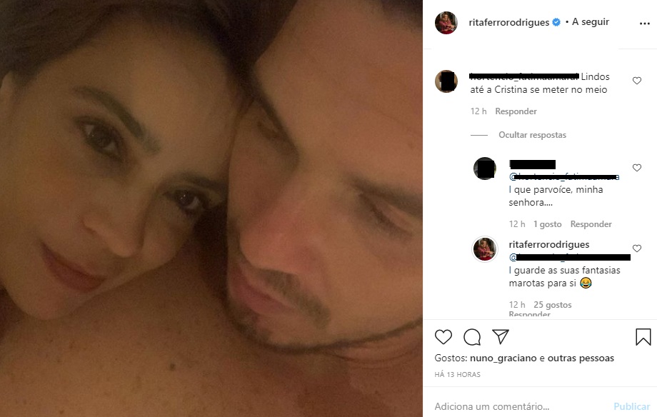 Rita Ferro Rodrigues partilha foto com o marido e fãs reagem: &#8220;Lindos. Até a Cristina se meter no meio&#8221;