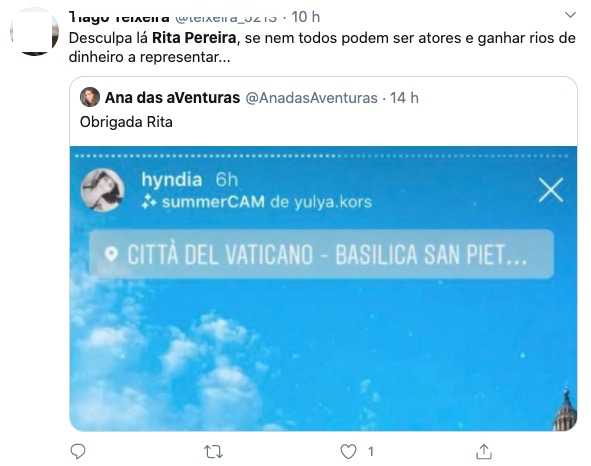 Após vídeo no Vaticano, Rita Pereira &#8220;arrasada&#8221; nas redes sociais: &#8220;Ridícula&#8221;