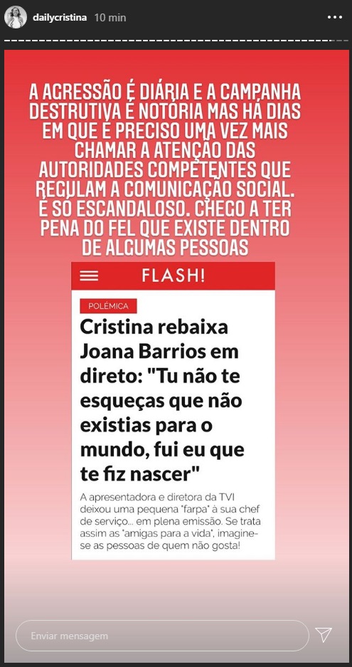Cristina Ferreira arrasa imprensa e faz alerta à ERC: &#8220;É só escandaloso&#8230;&#8221;