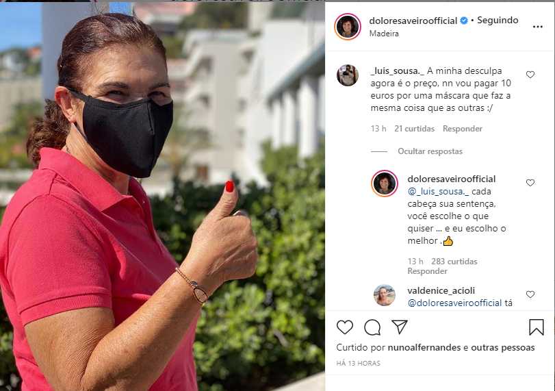Dolores Aveiro leva &#8220;boca&#8221; e dá resposta à letra a seguidor
