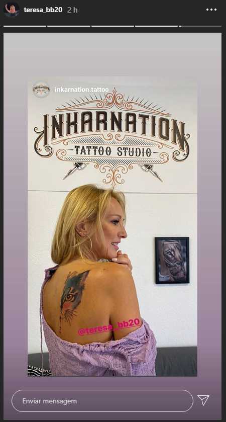 Teresa do &#8220;Big Brother&#8221; faz tatuagem e mostra resultado: &#8220;Sempre a surpreender&#8230;&#8221;