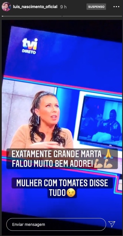 Luís Nascimento &#8220;aplaude&#8221; Marta Cardoso após críticas à TVI: &#8220;Mulher com tomates&#8221;