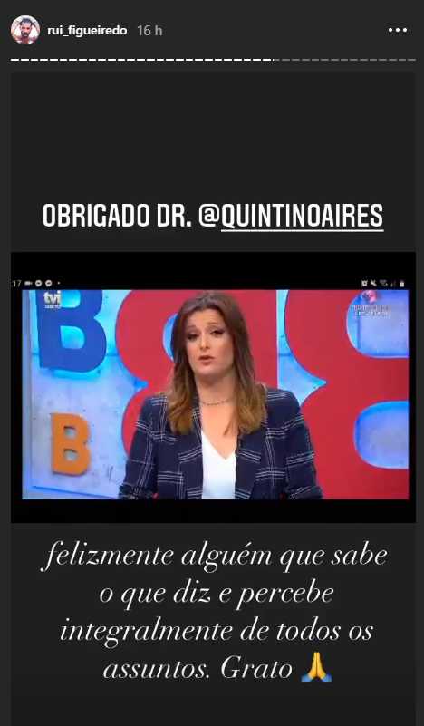 Big Brother: Quintino Aires elogia Rui Pedro e recebe resposta: &#8220;Foi um homem extremamente nobre&#8221;