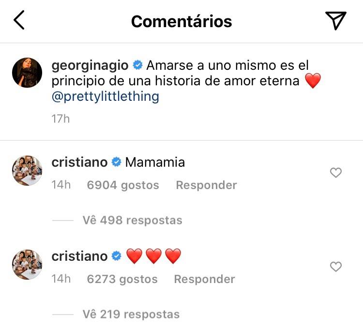 Georgina Rodríguez mostra-se em lingerie e até Ronaldo comenta: &#8220;Mamamia&#8230;&#8221;