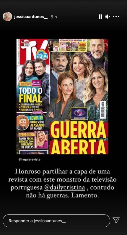 Jéssica Antunes desmente capa de revista e faz elogio a Cristina Ferreira: &#8220;Monstro da televisão&#8230;&#8221;
