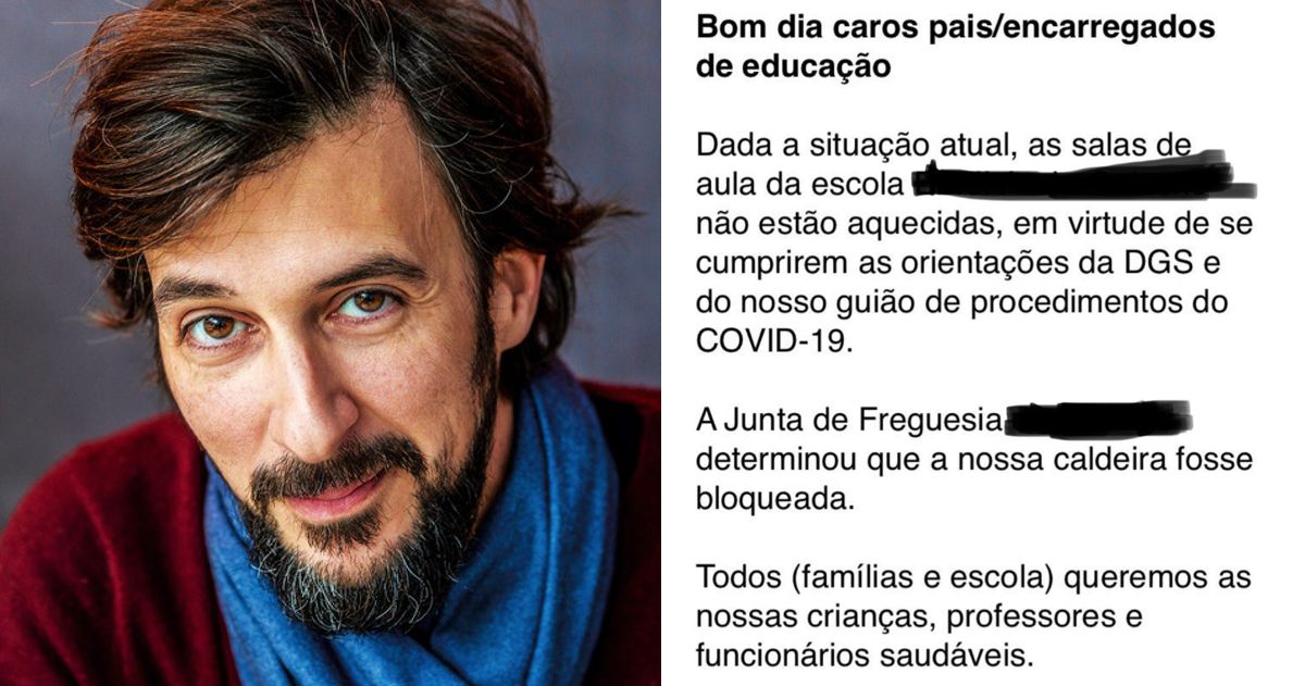 Bruno Nogueira indignado com &#8220;corte&#8221; de aquecimento na escola da filha: &#8220;É absolutamente inaceitável&#8230;&#8221;
