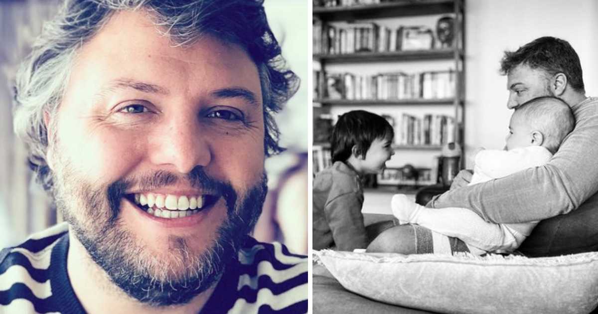 &#8220;Papá babado&#8221;: César Mourão mostra rara foto com os dois &#8220;pequenos&#8221; e delicia fãs