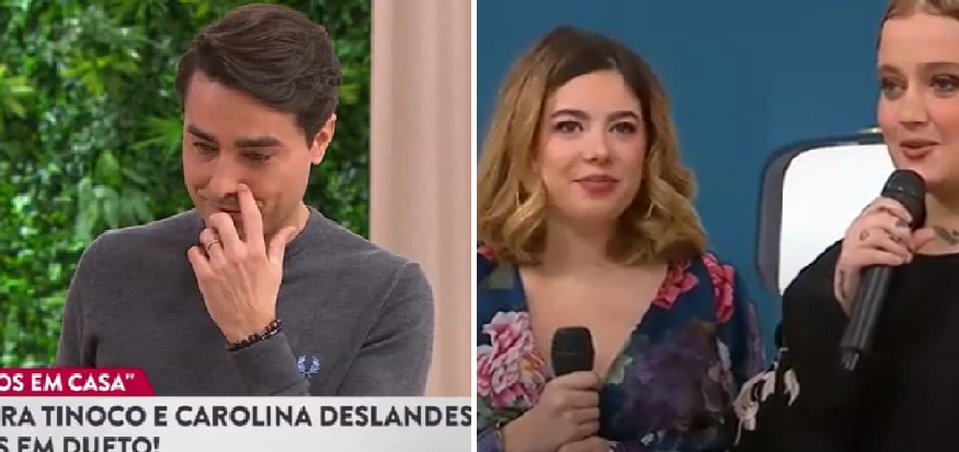 Ricardo Pereira emociona-se ao ouvir dueto de Carolina Deslandes e Bárbara Tinoco