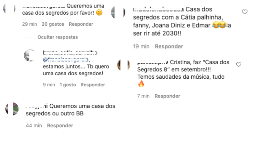 Cristina Ferreira deixa elogios a apresentadores do BB e fãs pedem: &#8220;Faz a &#8216;Casa dos Segredos 8&#8217; ”