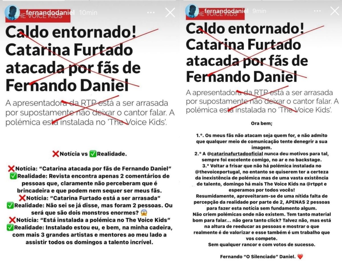 Mal-estar com Catarina Furtado? Fernando Daniel revoltado com notícia: &#8220;Não criem polémicas&#8230;&#8221;