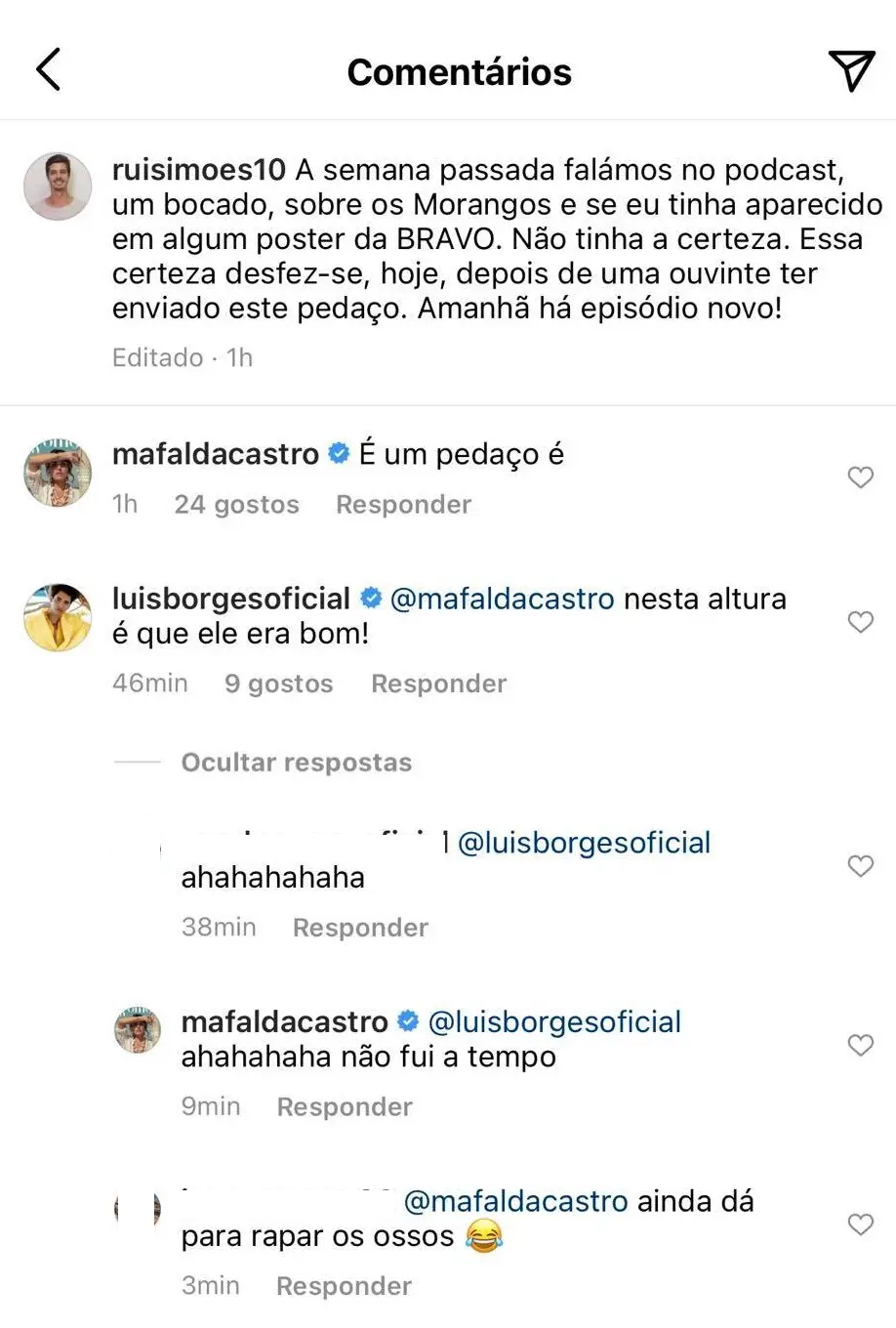 Luís Borges diverte fãs, &#8216;provocando&#8217; Mafalda Castro com Rui Simões