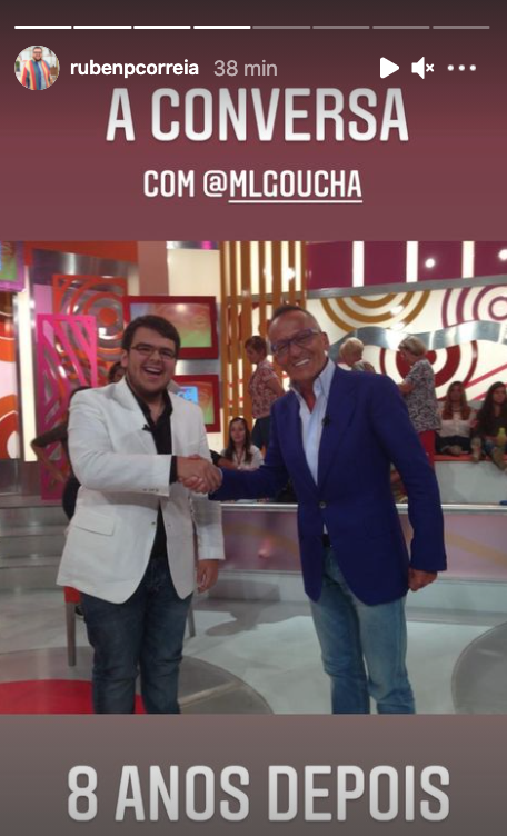 Rúben Pacheco Correia recorda primeiro encontro com Manuel Luis Goucha: &#8220;8 anos depois&#8230;&#8221;