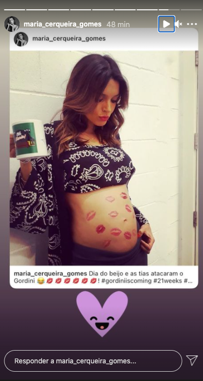 Maria Cerqueira Gomes recorda foto rara da gravidez: &#8220;As tias atacaram o Gordini&#8230;&#8221;