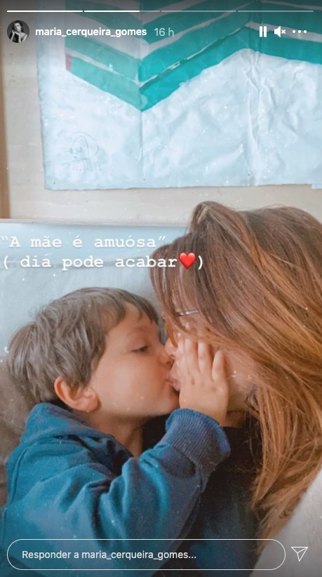 Maria Cerqueira Gomes revela momento de ternura com o filho: &#8220;A mãe é amuósa&#8230;&#8221;