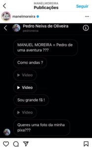 Manuel Moreira denuncia grupo de jovens e expõe mensagens: &#8220;Queres uma foto da minha pi**?&#8221;
