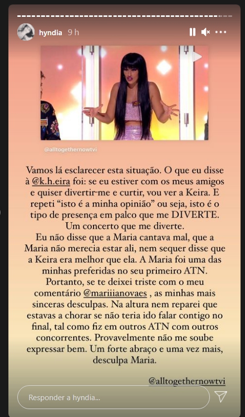 Após polémica, Rita Pereira pede desculpa a concorrente: &#8220;Eu não disse que a Maria cantava mal&#8230;&#8221;