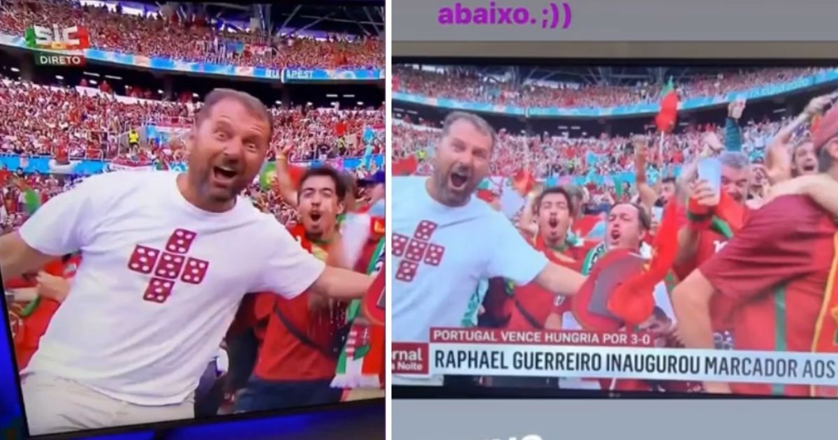 Pedro Fonseca apanhado a festejar golo de Portugal no estádio: &#8220;Ficou tudo doido&#8230;&#8221;